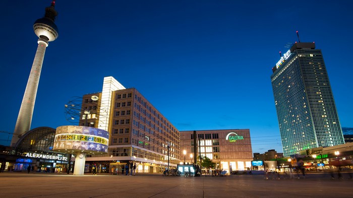 Alexanderplatz in Berlin at Night