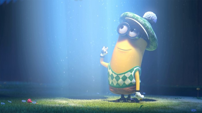 Minion from Despicable Me wearing a golf outfit