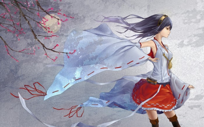 Haruna from Kantai Collection with Sakura branches