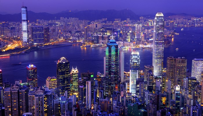 4K Hong Kong Megapolis Skyline at Night