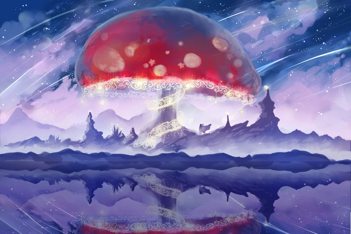 Giant Mushroom in a Fantastic World