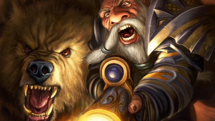 Dwarf Hunter with Bear from World of WarCraft
