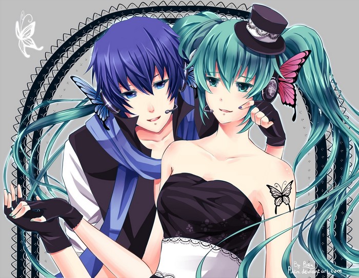 Kaito and Hatsune Miku from Vocaloid