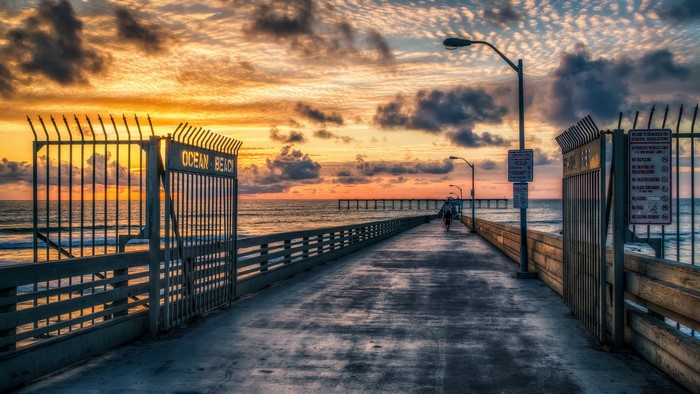 Ocean Beach Pier at Sunset, San Diego