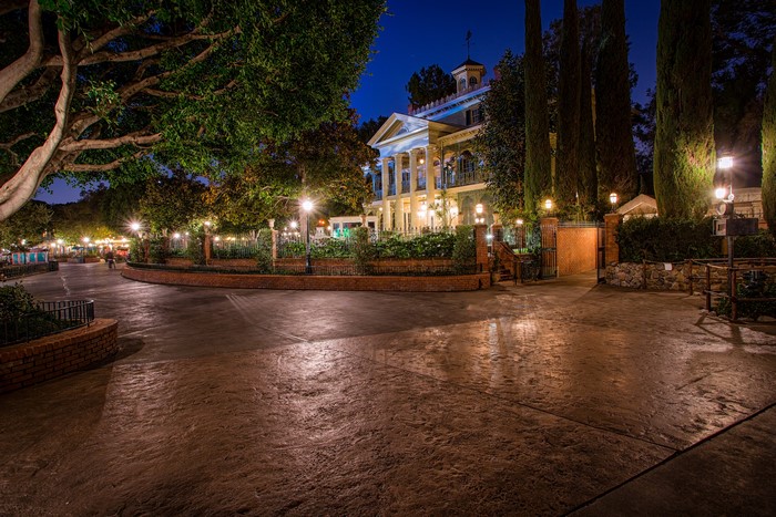 Haunted Mansion at Disneyland at Night