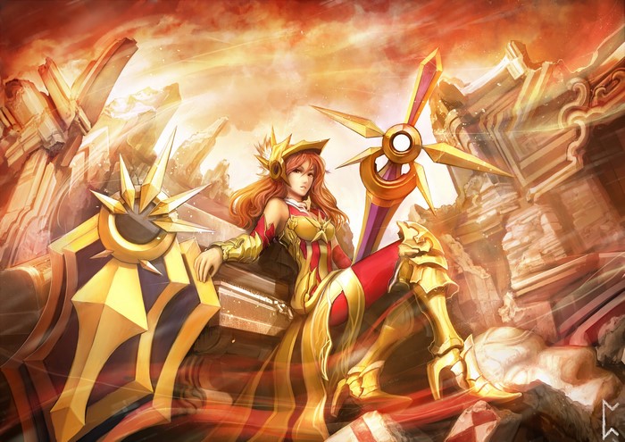 Leona from League of Legends with Shield and Armor