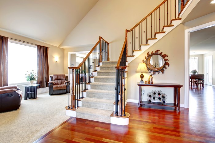 Interior of a home with stairs and living room