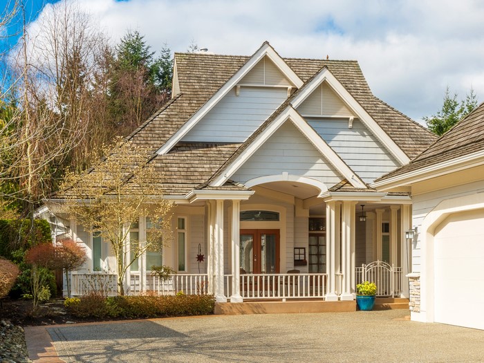 House with a porch and garage