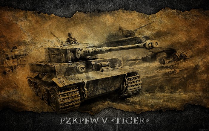 PzKpfw V Tiger tanks in battle