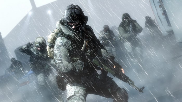 Soldiers in heavy rain, Battlefield 4