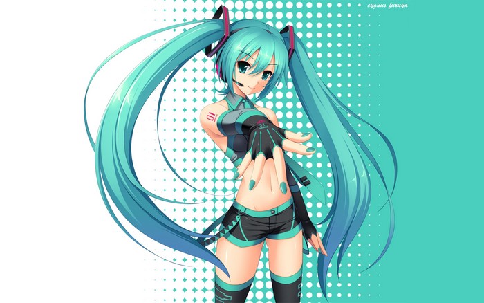 Hatsune Miku from Vocaloid with Microphone