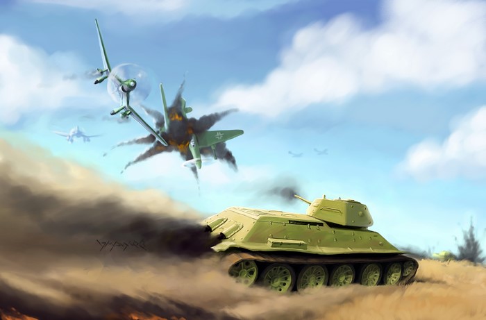 War Thunder Tank and Destroyed Airplane