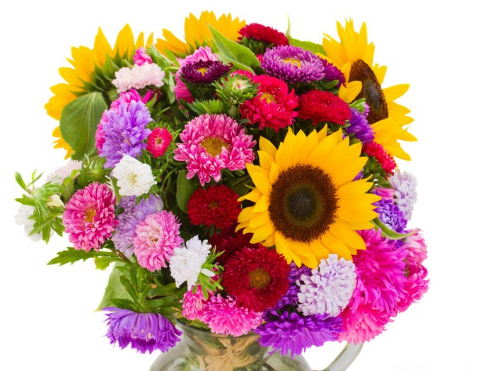 Bouquet of Asters and Sunflowers