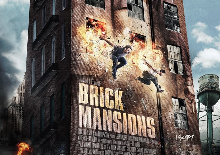 Brick Mansions movie poster with explosions