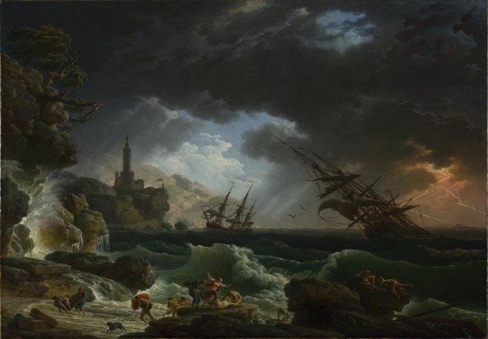 Claude-Joseph Vernet 4K Shipwreck in Stormy Seas