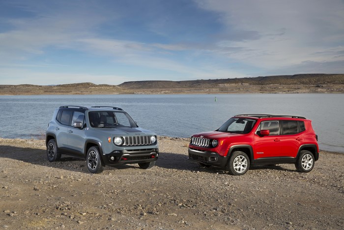 Two Jeep Renegades by a Lake