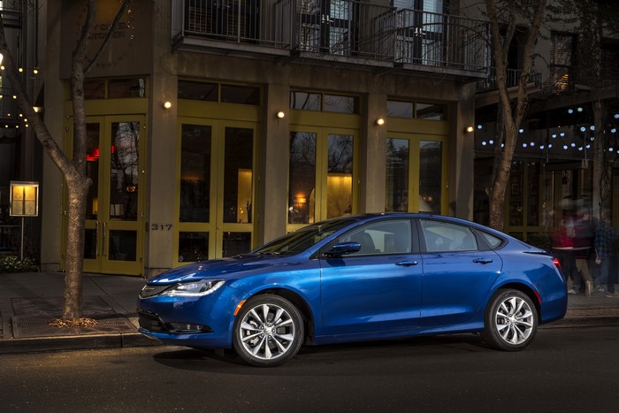 Blue 2015 Chrysler 200 Sedan parked on street