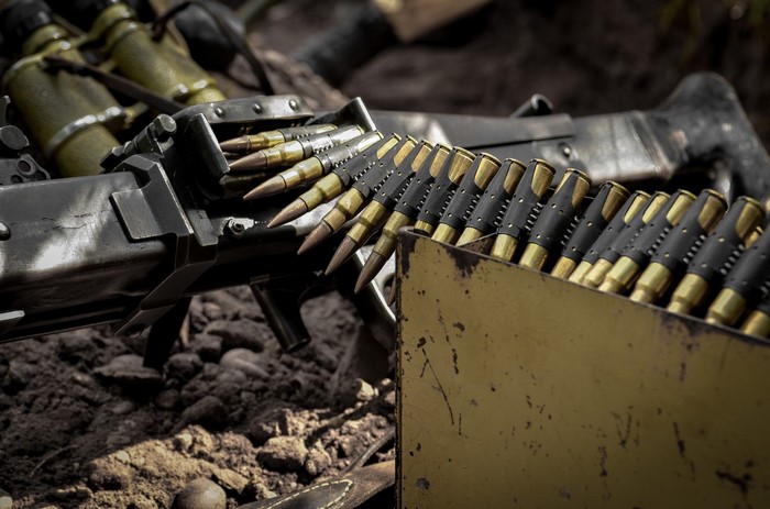 MG-42 machine gun with ammunition belt