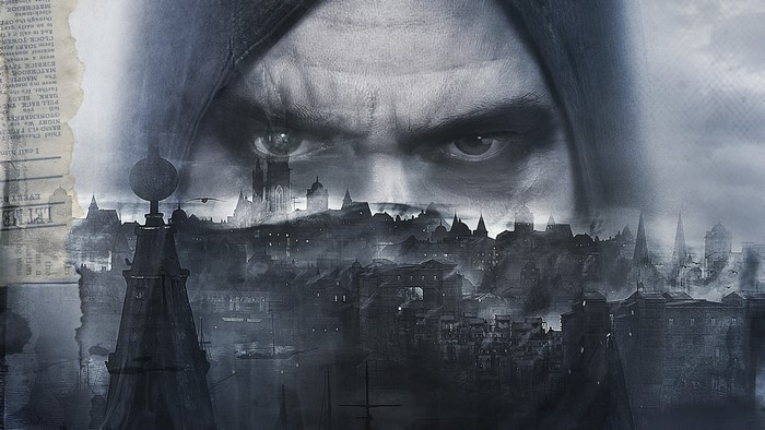 Garrett from Thief in a hooded headgear