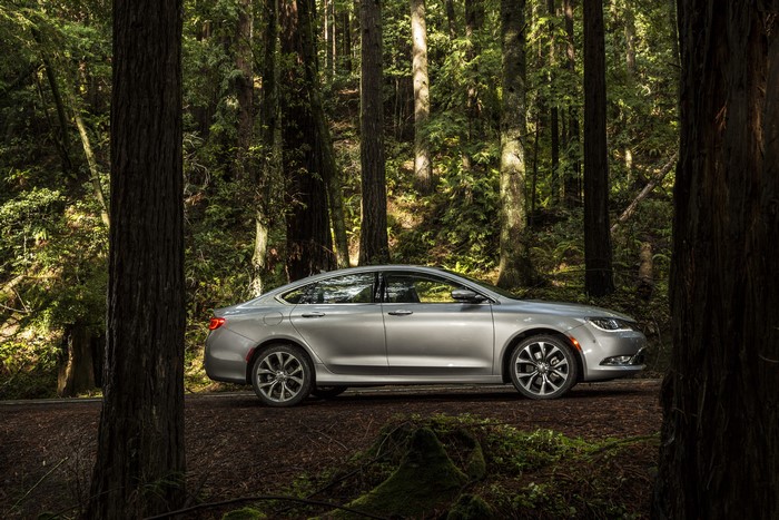 Silver Chrysler 200 Sedan in a Forest