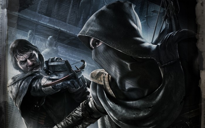 Thief with crossbow and hooded figure
