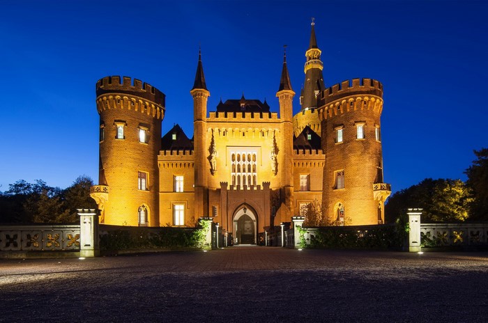 Moyland Castle in Germany at Night