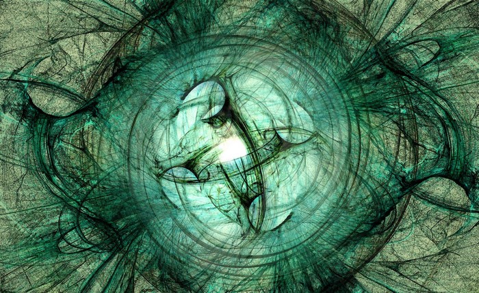 Abstract green and black fractal art