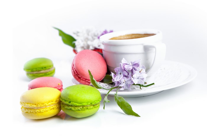 Macarons and Coffee with Lilac
