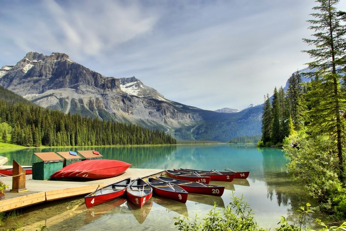 Emerald Lake Yoho, Canada, Parks, Lake, Mountains, Forests, Boats ...