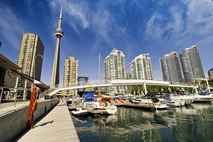 Toronto Skyline with CN Tower and Harbor