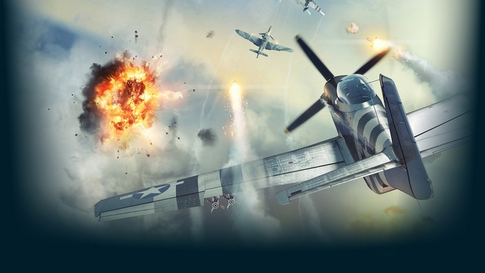 War Thunder aerial combat with P-51 and Bf-109