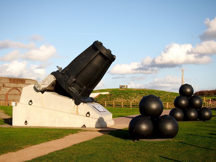 Giant Mortar and Cannonballs