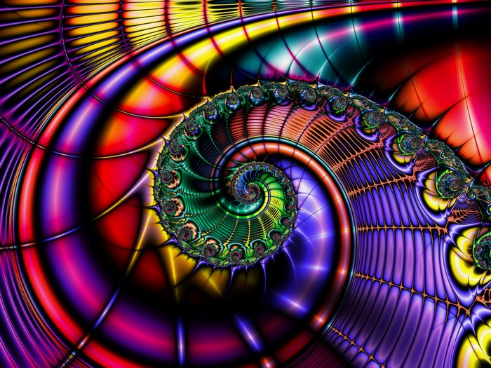 Fractal spiral with vibrant colors