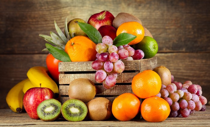 Assortment of Fruits in a Crate