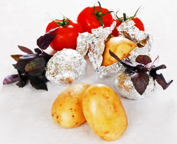 Potatoes and Tomatoes with Basil