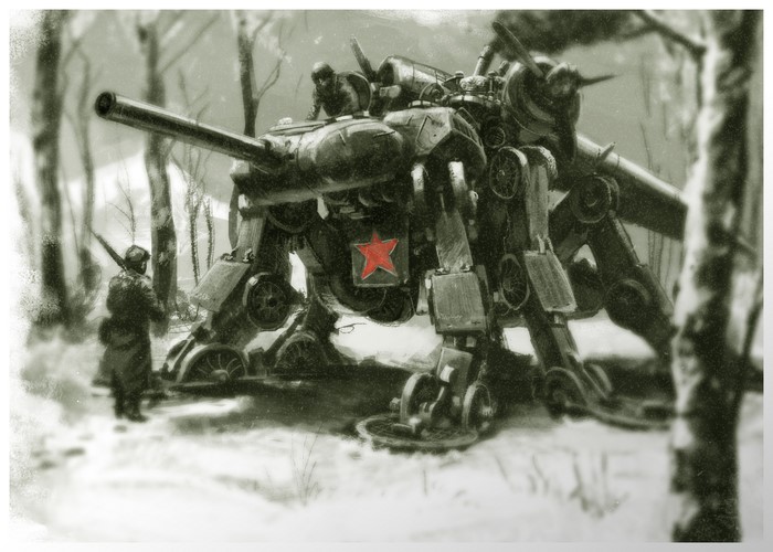 Technics Fantasy Mech in Snowy Forest