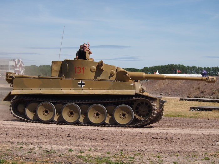 Tiger tank with crew