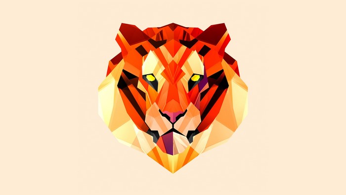 Geometric Tiger Head by Justin Maller