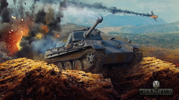 Pz.Kpfw.V Panther tank in World of Tanks battle