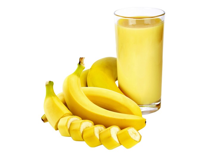 Bananas and Banana Juice in a Glass