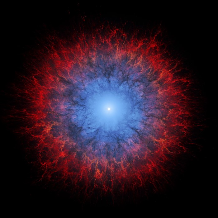 Nebula in space with a bright star