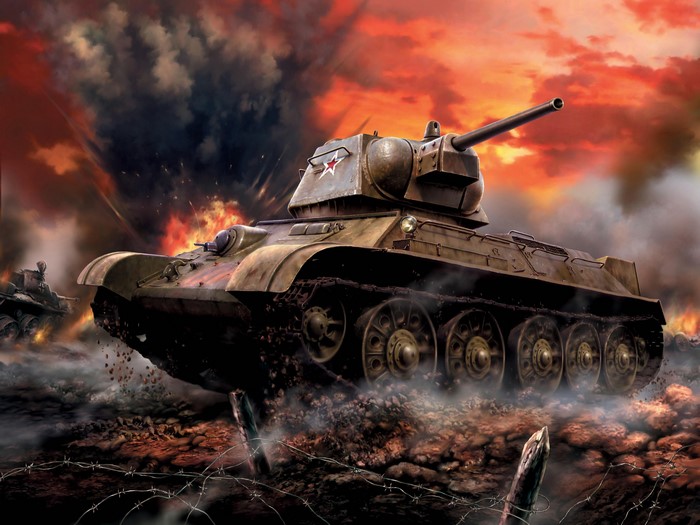 T-34-76 Tank in Combat