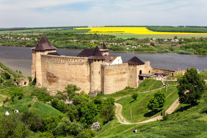 Khotyn Fortress on the Dniester River in Ukraine