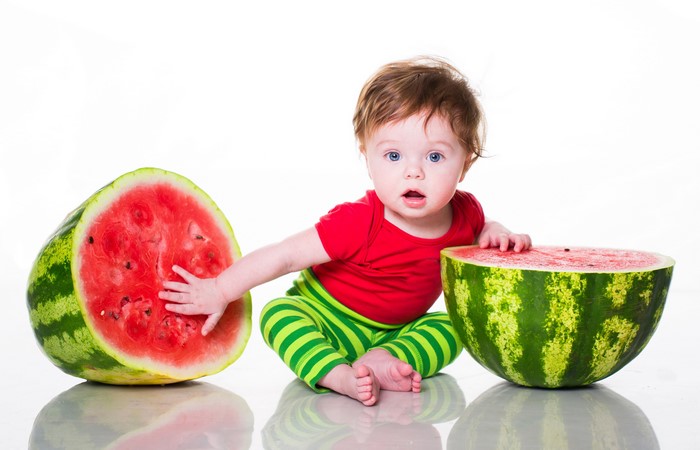 Baby with Watermelons