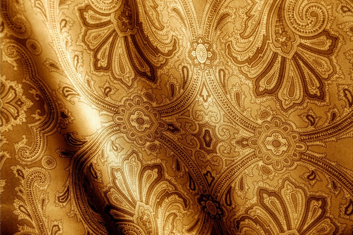 Golden Paisley Fabric Texture