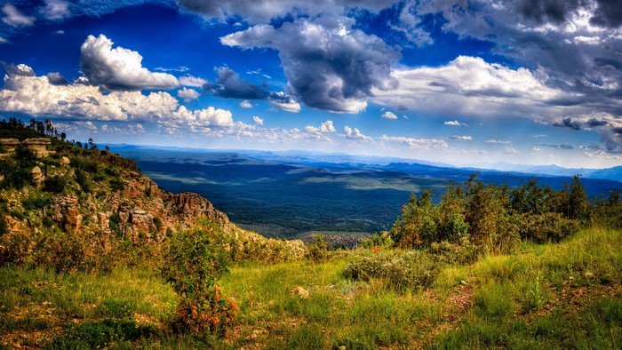 Arizona Landscape with Mountains and Clouds