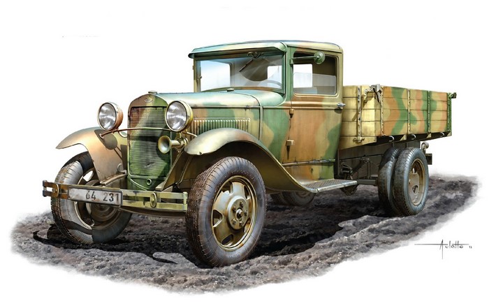 Camouflaged Military Truck Painting