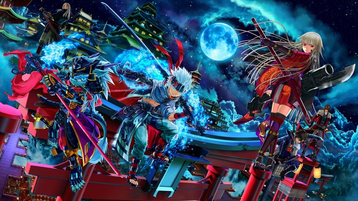 4K The Moon Samurais Warriors with Swords and Magic