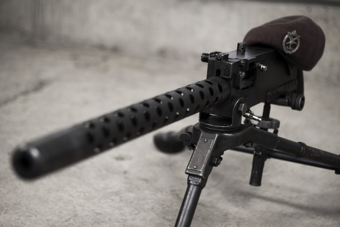 Browning M1919 machine gun with beret