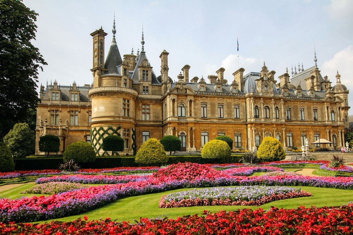 Waddesdon Manor, England with formal gardens
